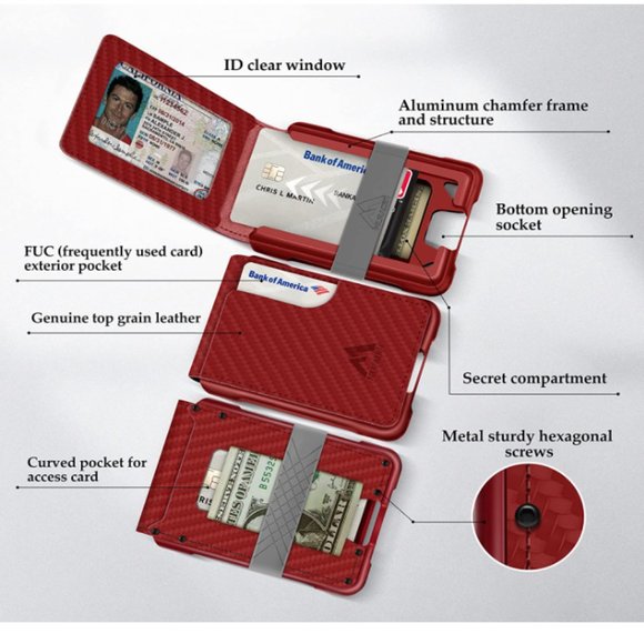 Bags Mens Wallet Tactical Bifold Wallets For Men Metal Rfid Blocking